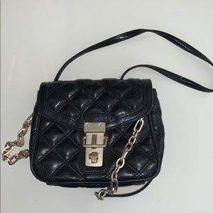 Small black leather purse